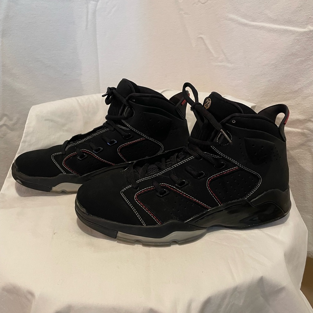 Air Jordan Nike Black and Red Stitching High-Top Sneakers